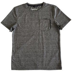 Paragona Heather Gray Short Sleeve Pocket Stretch Shirt SZ S